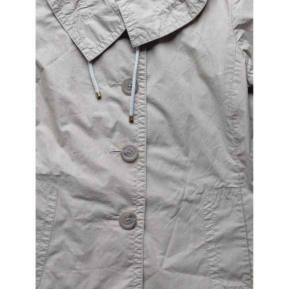 J.Crew Womens Tan Cotton Field Jacket Drawstring Funnel Neck Size 2Preppy Costal - Picture 6 of 8
